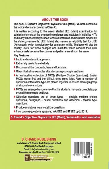 Objective Physics For JEE (MAIN) VOLUME -I