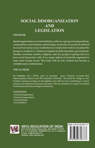 Social Disorganization & Legislation