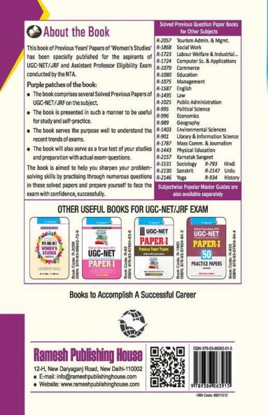 NTA-UGC-NET/JRF: Women's Studies Previous Years' Papers