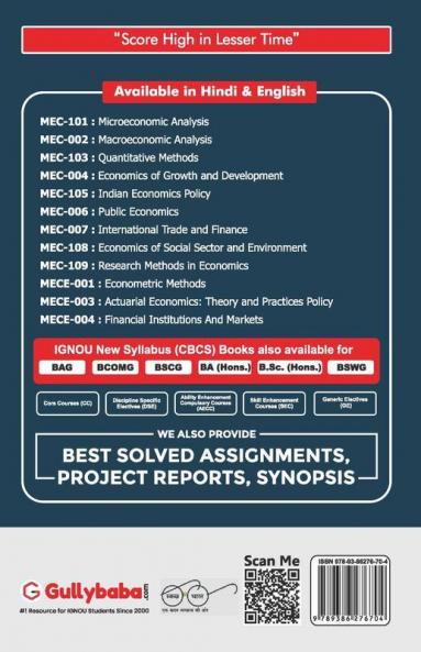 MEC-08/MEC-108 Economics of Social Sector and Environment