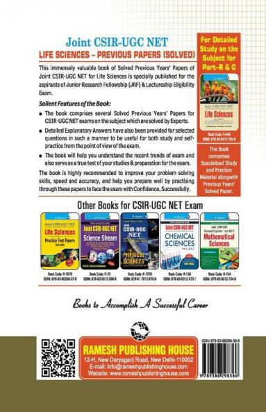 Joint CSIR-UGC NET : Life Sciences - Previous Years' Papers (Solved)