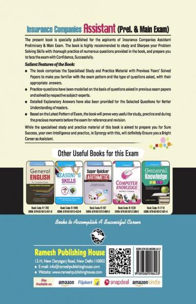Insurance Companies: Assistant (Preliminary & Main) Exam Guide