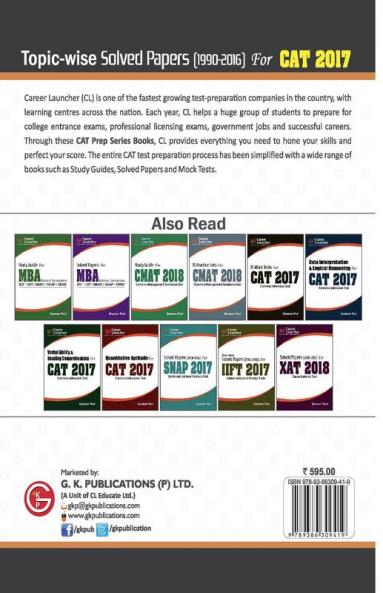 CAT 2017 -27 Topic-Wise & Year-Wise (Solved Papers 1990-2016)