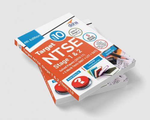 Target NTSE Class 10 Stage 1 & 2 Solved Papers (2010 - 17) + 5 Mock Tests (MAT + LCT + SAT) 4th Edition