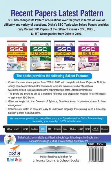 SSC General Awareness Topic-wise LATEST 35 Solved Papers (2010-2016)
