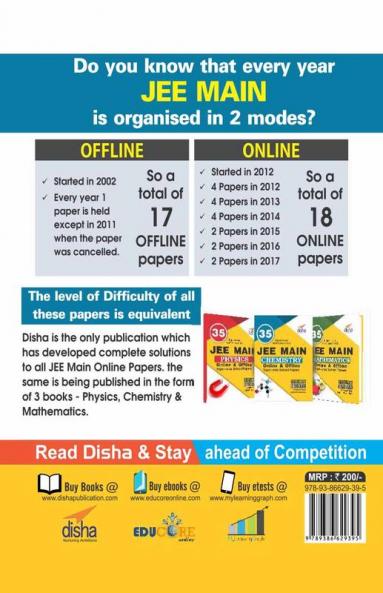 35 JEE Main Chemistry Online (2017-2012) & Offline (2017-2002) Chapter-wise + Topic-wise Solved Papers
