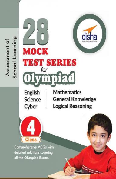 28 Mock Test Series for Olympiads Class 4 Science Mathematics English Logical Reasoning GK & Cyber