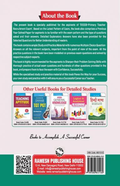 DSSSB: Primary Teacher Recruitment Exam Guide
