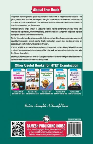 HTET (PGT) Post Graduate Teacher (Level-3) English Exam Guide