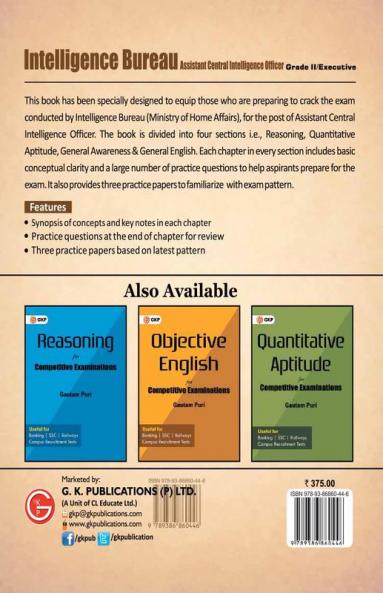 Intelligence Bureau Assistant Central Intelligence officer (Grade II / Executive) Tier-I Recruitment Examination 2017