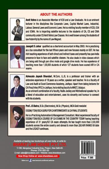 MCQs for CA Inter on Corporate & Other Laws (New Syllabus)Direct/Indirect Tax LawsAuditing & AssuranceEnterprise Information Systems & SM