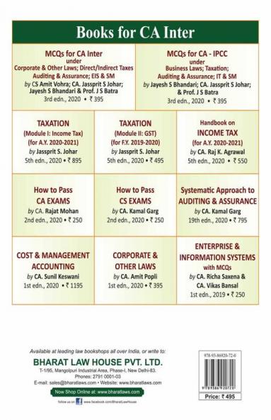 Taxation (Module II: GST) (for F.Y. 2019-2020)