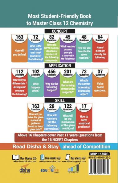 CBSE Board Class 12 Chemistry Solved Papers (2008 - 18) in Level of Difficulty Chapters with 3 Sample Papers 6th Edition