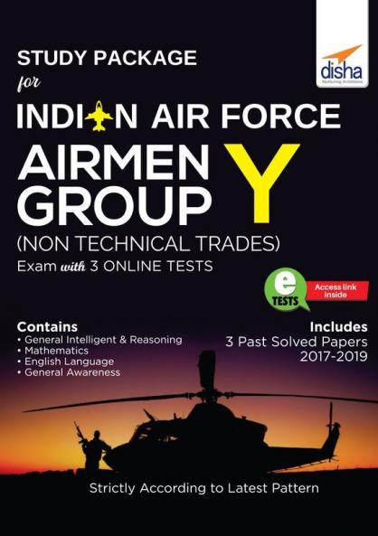 Study Package for Indian Air Force Airmen Group Y (Non-Technical Trades) Exam with 3 Online Sets