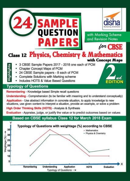 24 Sample Question Papers for CBSE Class 12 Physics Chemistry Mathematics with Concept Maps - 2nd Edition