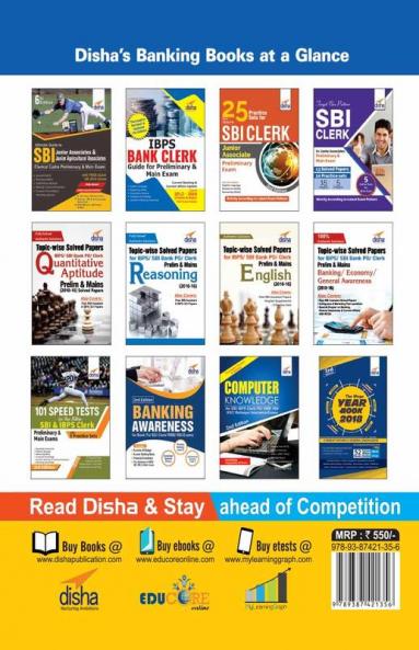 New Pattern SBI Clerk Junior Associate Preliminary Exam MegaBook - (Guide + Past Papers + 15 Practice Sets)