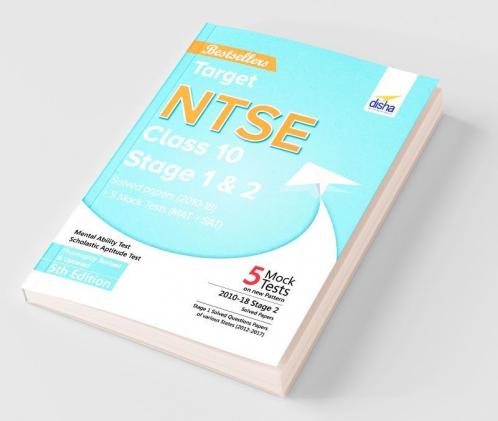 Target NTSE Class 10 Stage 1 & 2 Solved Papers (2010 - 18) + 5 Mock Tests (MAT + LCT + SAT) 5th Edition