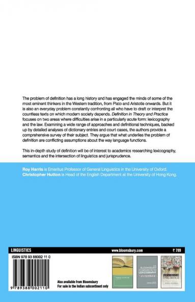 Definition in Theory and Practice: Language Lexicography and the Law