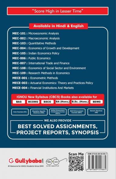 MEC-103 Quantitative Methods