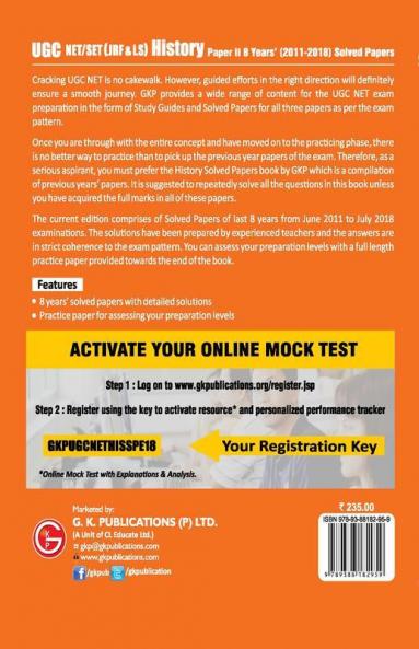UGC NET/SET (JRF & LS) Paper II: History - 8 Years Solved Papers 2011-18