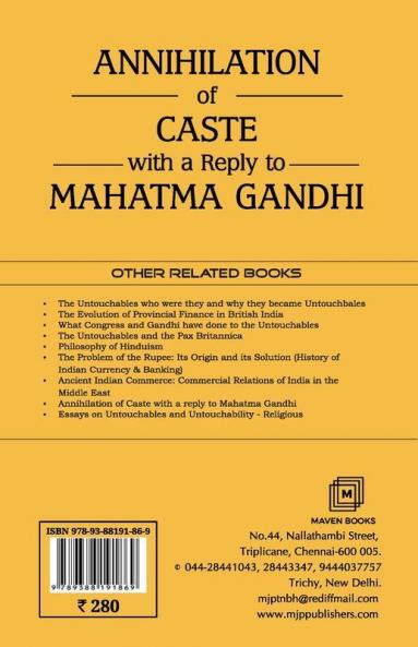 Annihilation of Caste with a reply to Mahatma Gandhi