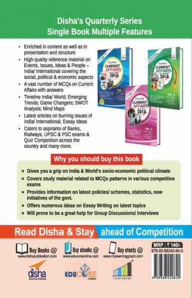 Quarterly Current Affairs Vol 3 - July to September 2018 for Competitive Exams