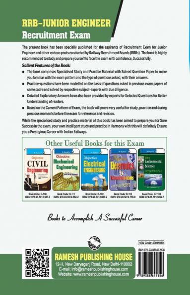 RRB : Junior Engineer / Chemical & Metallurgical Assistant / Depot Material Superintendent – 1st Stage Exam (CBT) Guide