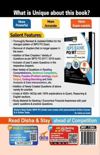 Comprehensive Guide to IBPS Bank PO/ MT Preliminary & Main Exam with Online Course & 4 Online CBTs (8th Edition)