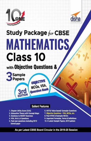 10 in One Study Package for CBSE Mathematics Class 10 with Objective Questions & 3 Sample Papers 3rd Edition