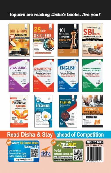 15 Solved Papers & 20 Practice Sets for SBI Clerk Preliminary & Main Exam with 5 Online Tests (7th edition)