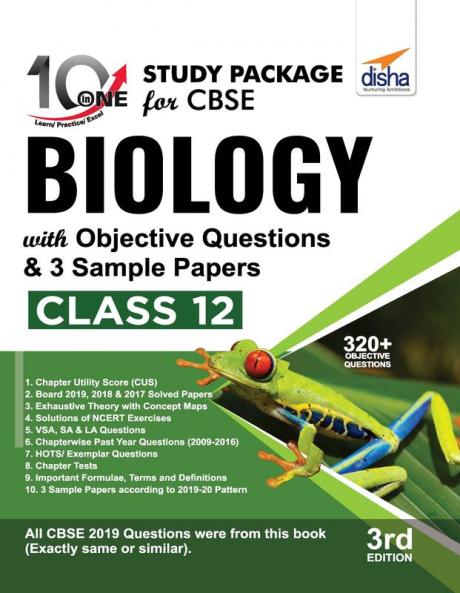 10 in One Study Package for CBSE Biology Class 12 with Objective Questions & 3 Sample Papers 3rd Edition