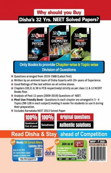 32 Years NEET Chapter-wise & Topic-wise Solved Papers PHYSICS (2019 - 1988) 14th Edition