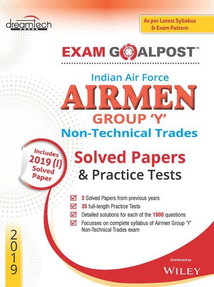 Indian Air Force Airmen Group Y Non-Technical Trades Exam Goalpost Solved Papers & Practice Tests 2