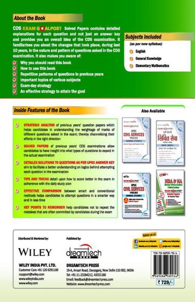 UPSC CDS (Combined Defence Services Examination) Exam Goalpost Solved Papers