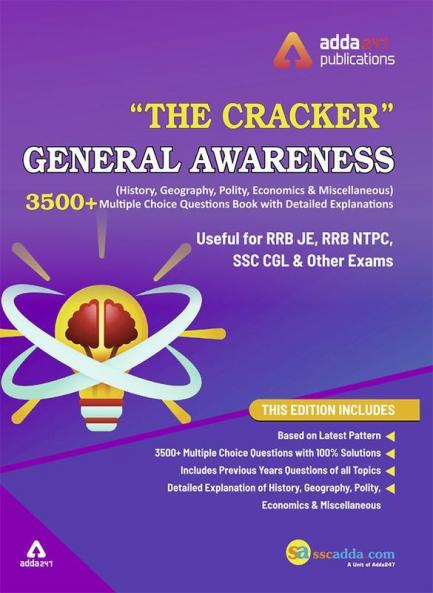 The Cracker General Awareness (History Geography Polity and others) MCQ Book for RRB JE NTPC RRC Group D and other Exams 2019 (In English Printed Edition)