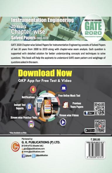 GATE 2020 - 20 Years' Chapter-wise Solved Papers (2000-2019) - Instrumentation Engineering