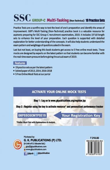 SSC 2019 Group C Multi-Tasking (Non Technical) - 19 Practice Sets