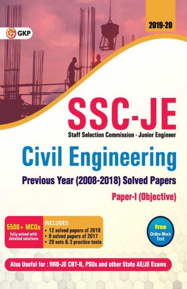 SSC JE Civil Engineering for Junior Engineers Previous Year's Solved Papers (2008-18) 2018-19 for Paper I