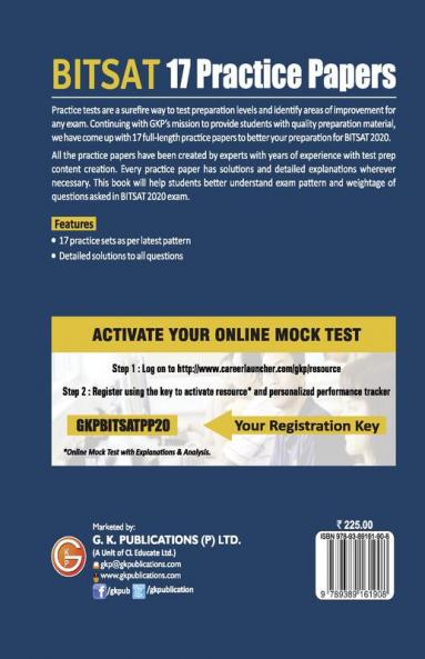 BITSAT 17 Practice Papers