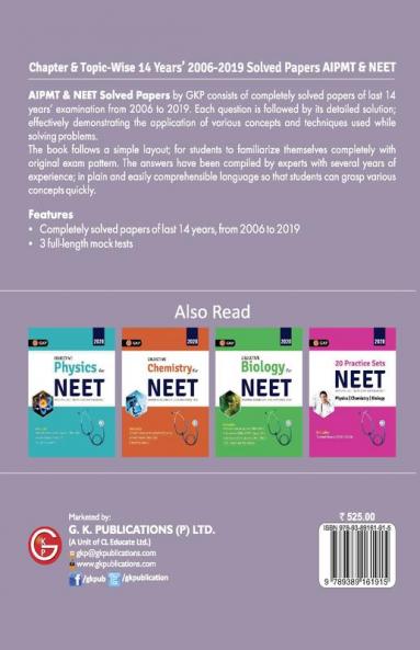 AIPMT/NEET 2019 : Chapter-wise and Topic-wise 14 Years' Solved Papers (2006-2019)
