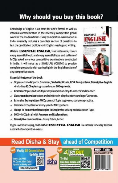 Essential General English for Competitive Exams - 2nd Edition SSC/Banking/Rlwys/CLAT/NDA/CDS/Hotel Mgmt./B.Ed 2nd Edition
