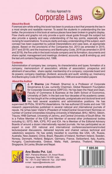 Easy Approach to Corporate Laws 4th Edn.