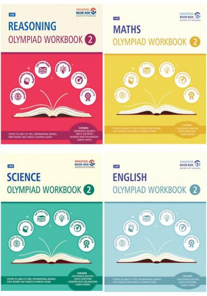SBB Reasoning Maths Science and English Olympiad Workbook Combo - Class 2