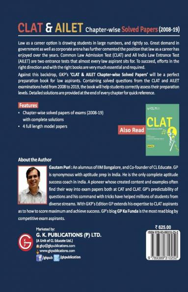 CLAT & AILET Chapter Wise Solved Papers 2008-2019
