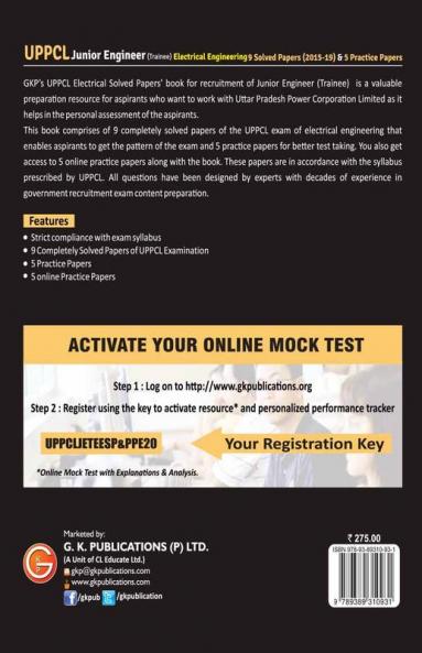 UPPCL 2020 : Junior Engineer (Trainee) Electrical Engineering - 9 Solved Papers & 5 Practice paper