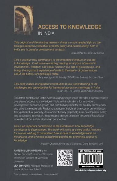 Access to Knowledge in India: New Research on Intellectual Property Innovation and Development