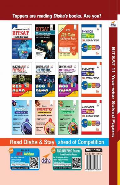 BITSAT 11 Year-wise Solved Papers (2019-2009) 2nd Edition