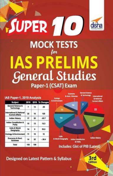 Super 10 Mock Tests for IAS Prelims General Studies 2019 Paper 1 (CSAT) Exam - 3rd Edition