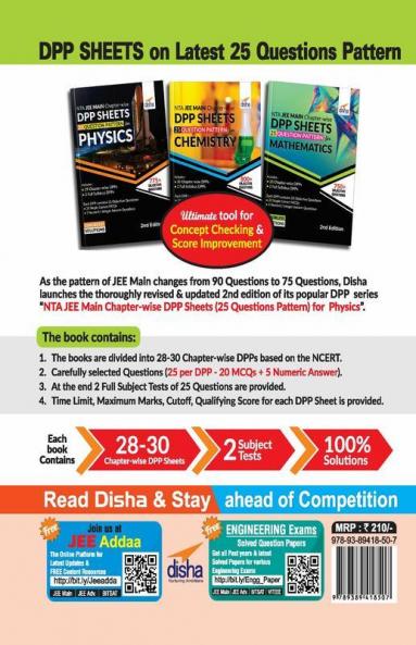 NTA JEE Main Chapter-wise DPP Sheets (25 Questions Pattern) for Mathematics 2nd Edition