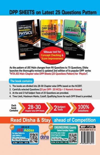 NTA JEE Main Chapter-wise DPP Sheets (25 Questions Pattern) for Chemistry 2nd Edition